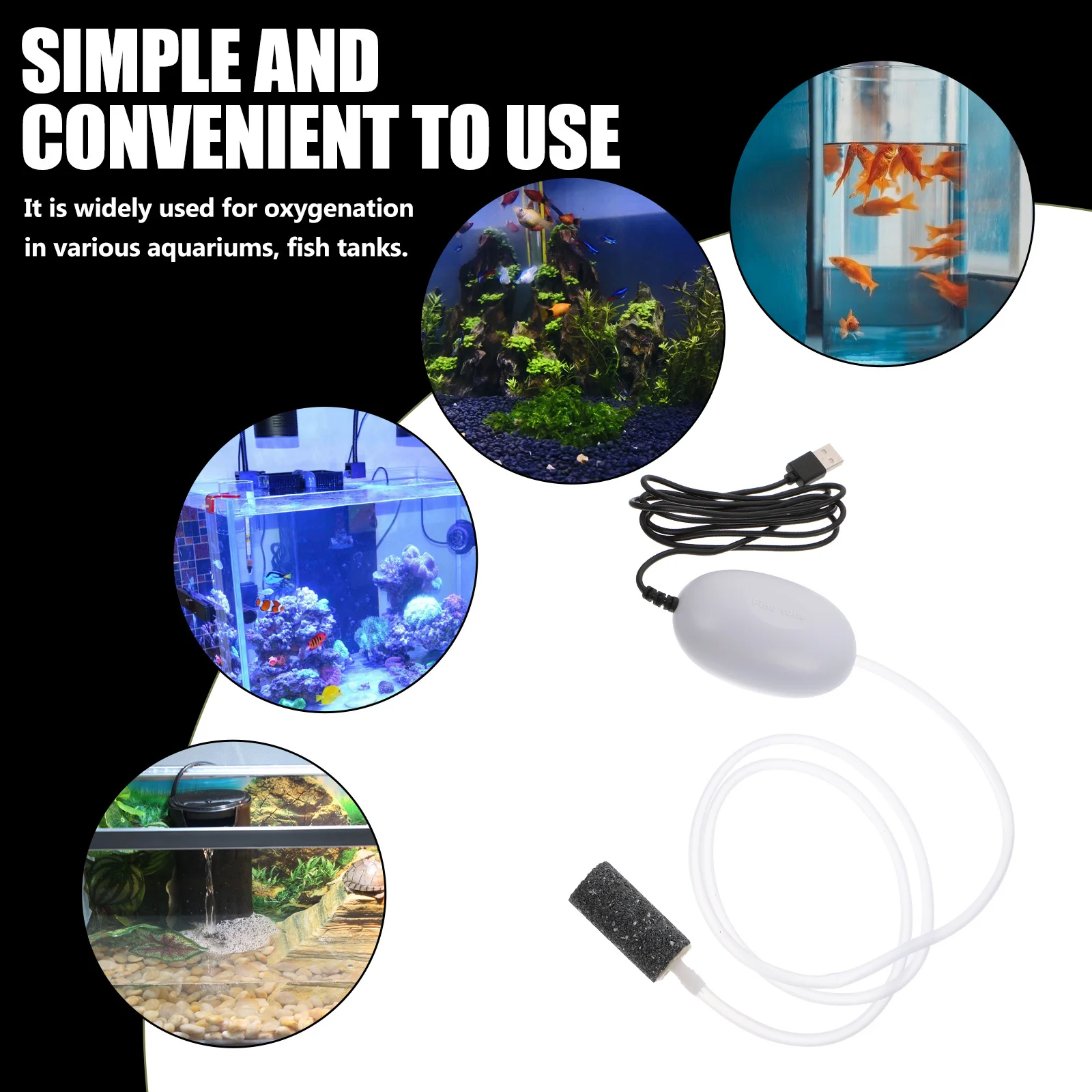 

1 set Aquarium Air Pump Fish Tank Air Aerator Oxygenation Tool For Aquarium Oxygen Pump Compact Design Portable Aquatic