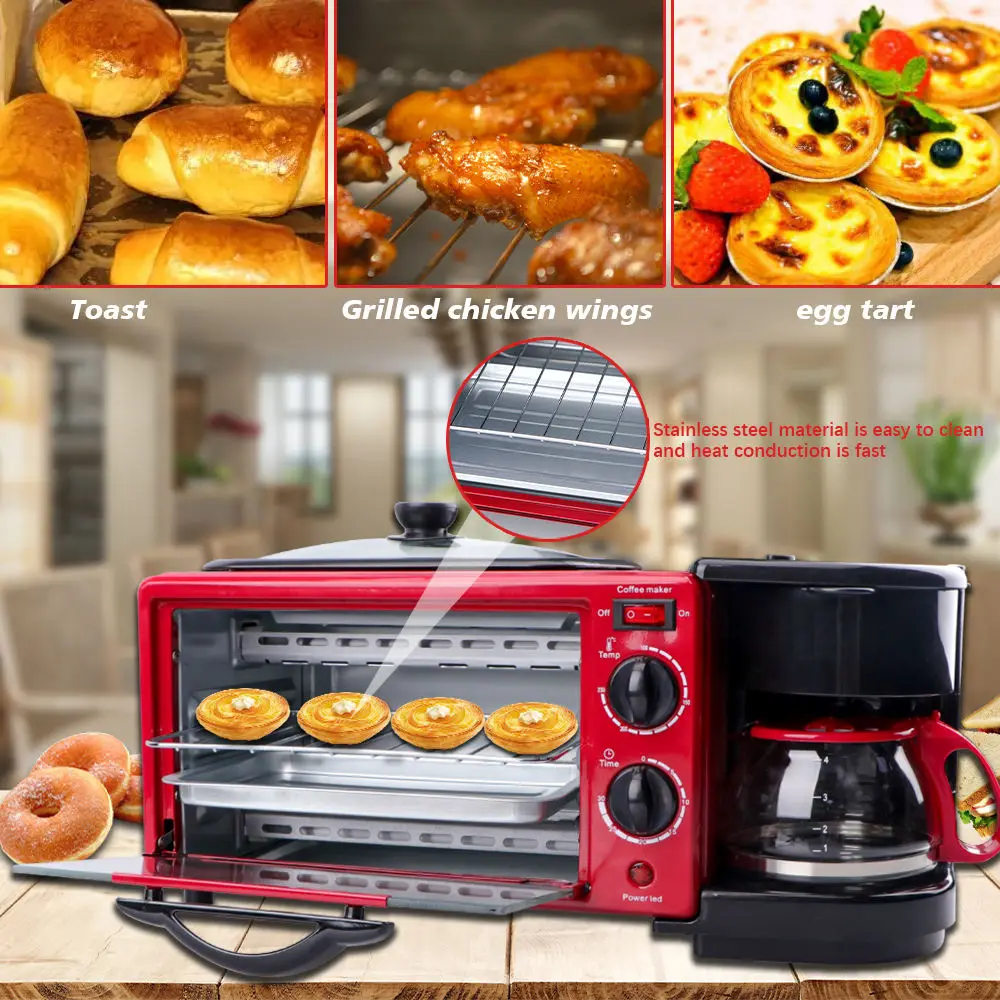 Hot Sell Breakfast Sandwich Maker Family Toast Oven Coffee Pot Frying Pan 3 in 1 Multi Function Breakfast Maker Machine