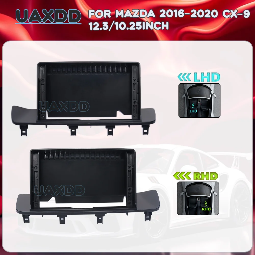 For MAZDA CX-9 2016-2020 12.3/10.25in 2Din Center Dash Android Frame Wiring Harness Canbus Decoder Full Interior Replacement Kit