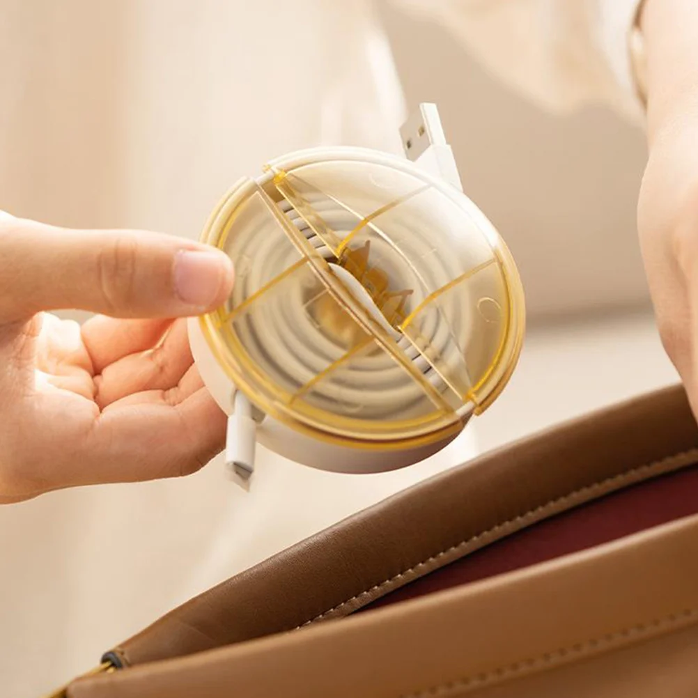 2pcs Cable Organizer High-End Plastic Data Line Holder Desk Usb Cables Earphone Storage Box Charging Cord Keeper Rotating Winder