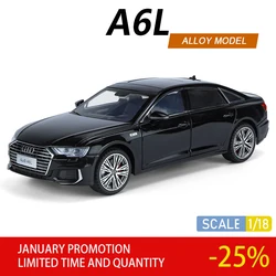 1:18 AUDI A6L Alloy Car Model High Simulation Simulator Metal Diecast Vehicle Toy Sound Light Collectior Children Gift Pull back