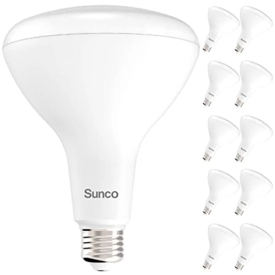 Sunco 10 Pack BR40 LED Light Bulbs, Indoor Flood Lights, Recessed Can Light Bulb, 1400 LM, 17W 100W Equivalent,5000K Daylight,