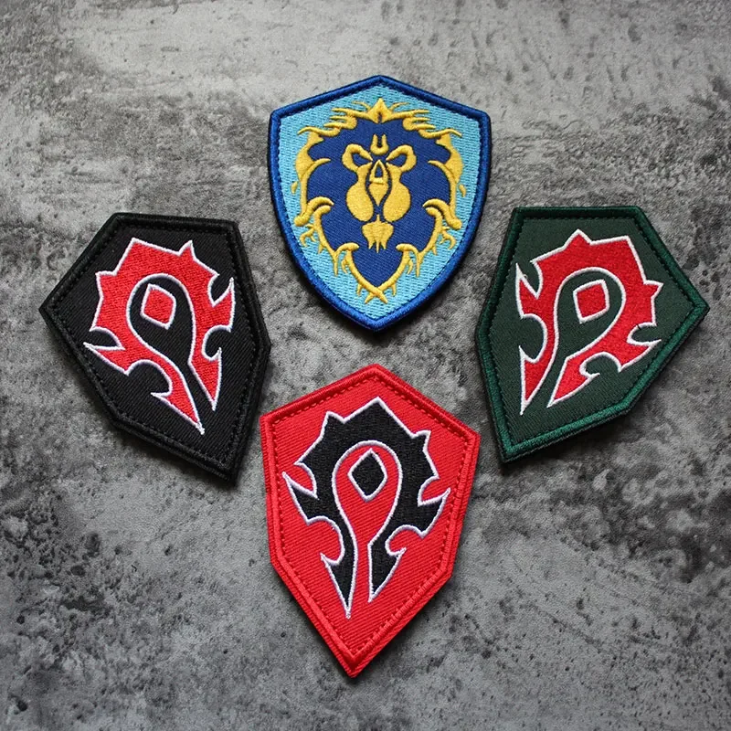 Alliance Tribal Symbol Embroidered Morale Badge Hook and Loop Patch Fasteners Terran Orc Armband Tactical Backpack Stickers DIY