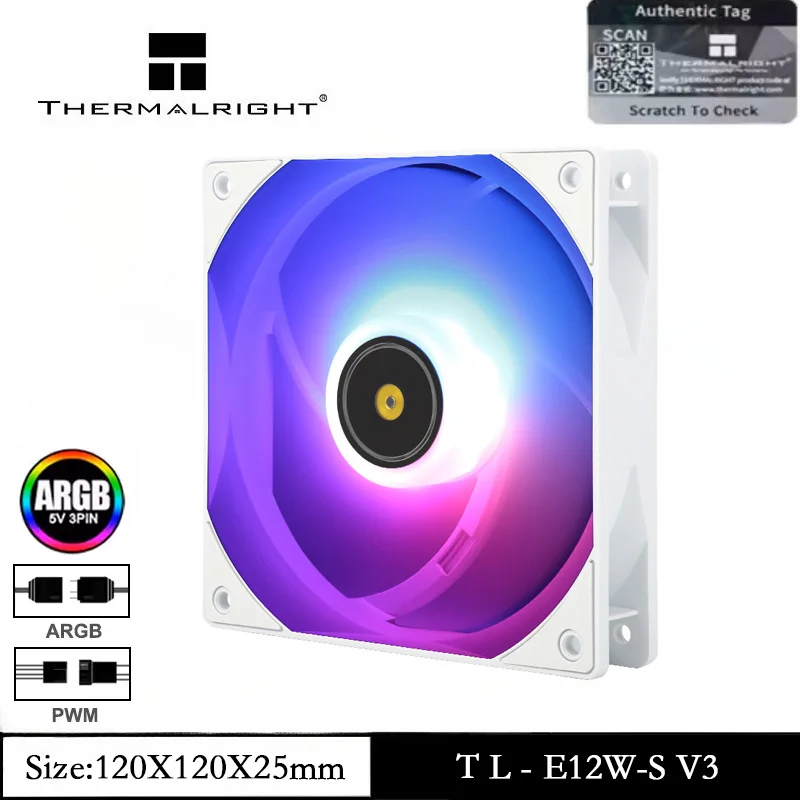 

Thermalright TL-E12W-S V3 1/3/5 PCS 12cm ARGB CPU Fan White Air Cooler 2000RPM for CPU Liquid Cooler and CPU Air Cooler Case Fan