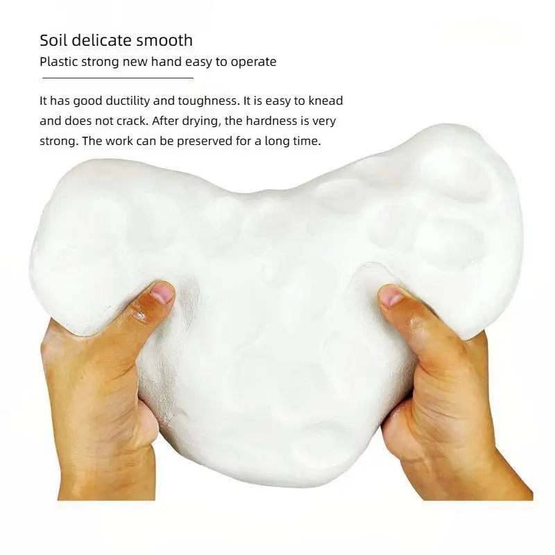 250-1000G Pottery Clay DIY Handmade Bake-Free Air-Drying Shaping Vacuum Packed Clay Making Vase Sculpture Soil Ceramic-Doll Clay