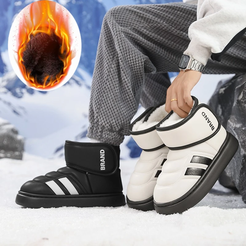 

Men's Winter Thick Waterproof Snow Boots 2025 New Product Men's Warm Cotton Shoes Couple Outdoor Anti-slip Boots