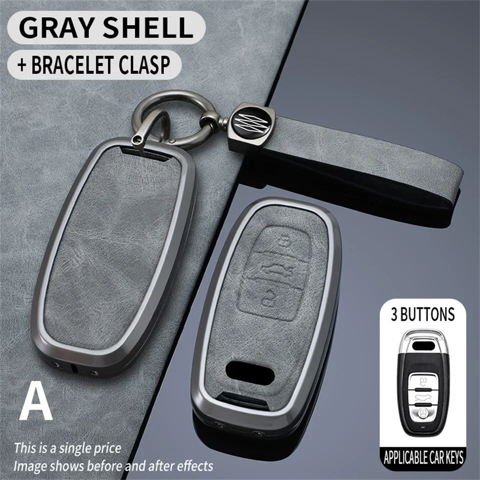 Car Remote Smart Key Cover Case Shell For Audi A1 A3 A4 A5 A6 A7 A8 Quattro Q3 Q5 Q7 2009-2015 Accessories Keychain Protect Set