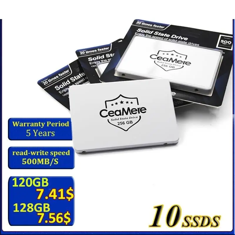 New! 10PCS Custom SATA SSD 120GB 240GB 480GB 960GB 2.5 Inch SATA 3 Internal Solid State Disk HD SSD for Notebook Lapto