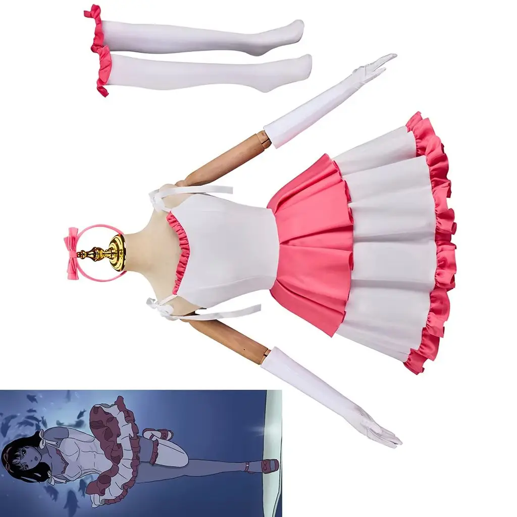 

Mima Kirigoe Cosplay Horror Anime Costume Women Sexy Lovely Pink White Princess Dress Suit Halloween Christmas Party Ball Gown
