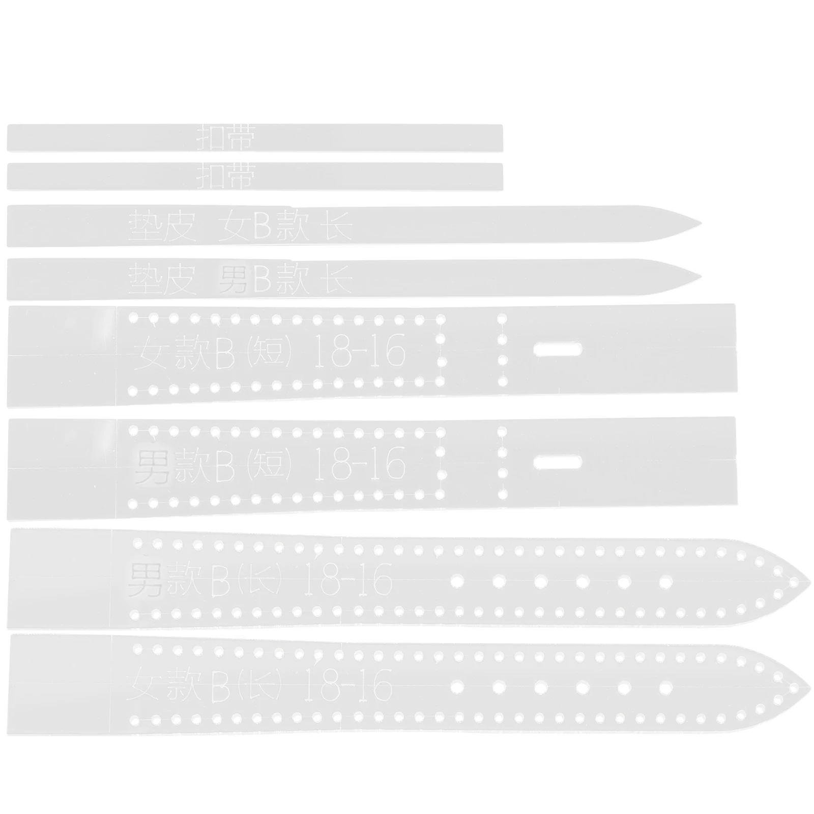 

8 Pcs Watch Strap Template Diy Craft Watchband Stencil Drawing Clear Pattern Acrylic