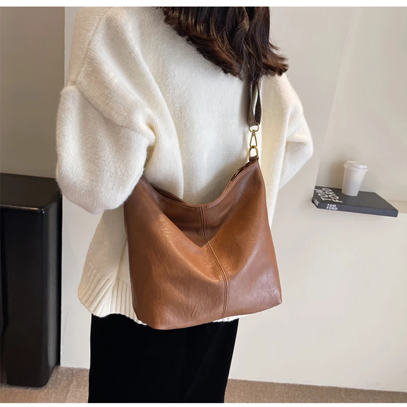 High Quality Leather Tote For Ladies Luxury Casual Women Designer Shoulder Crossbody Sac Female Worker Bolsas Handbags And Purse