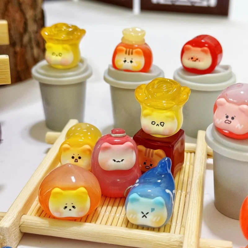 

Аутентичная серия Hot Pot Cat, мини-слепая коробка, коллекционная милая фигурка еды с горячим горшком, модная слепая сумка, украшение для рабочего стола, игрушка