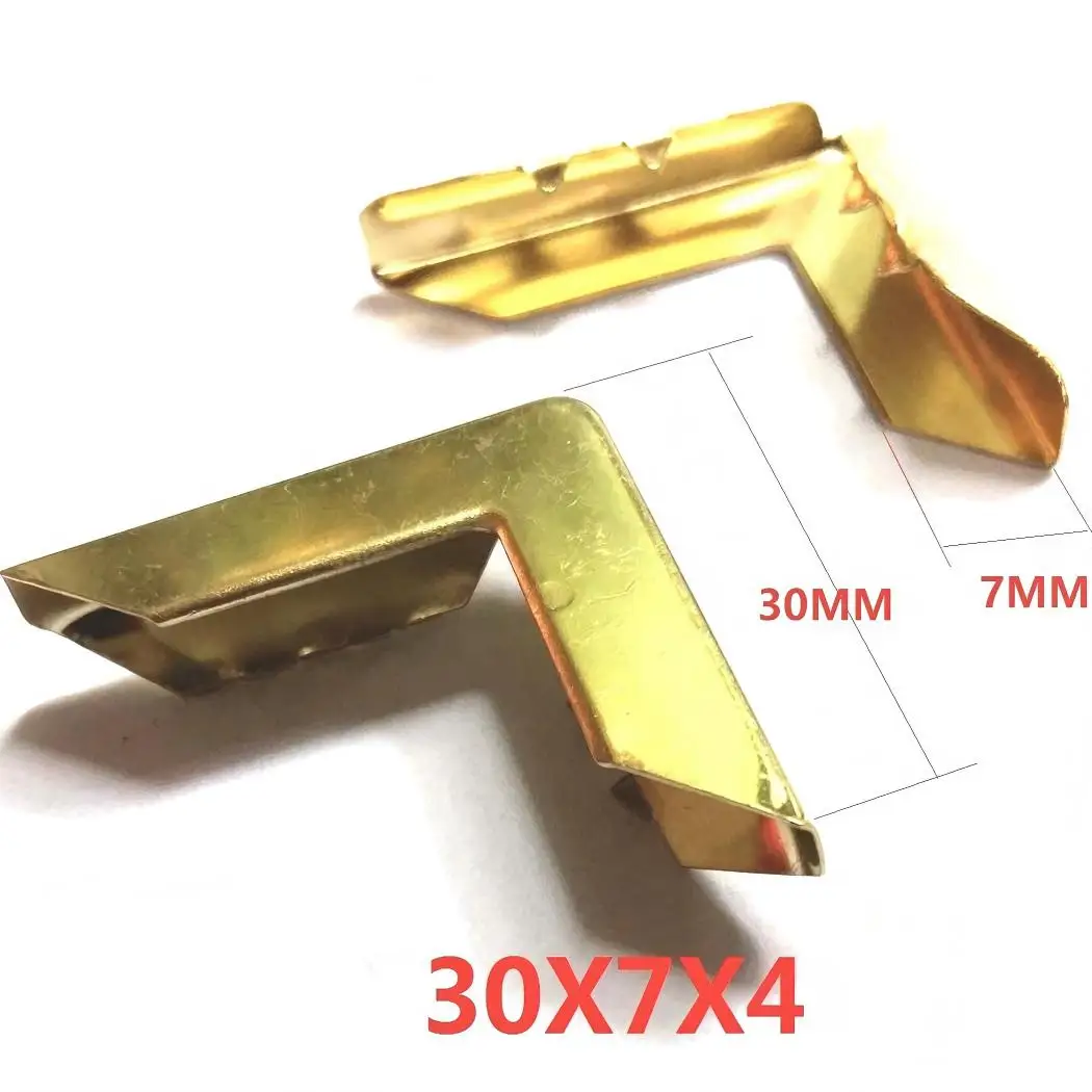 20Pcs Golden Metal Book Corner Trilateral Albums Menus Folders Box Corner Protectors For Decor Gold Decoration 30x30x6mm CP1733