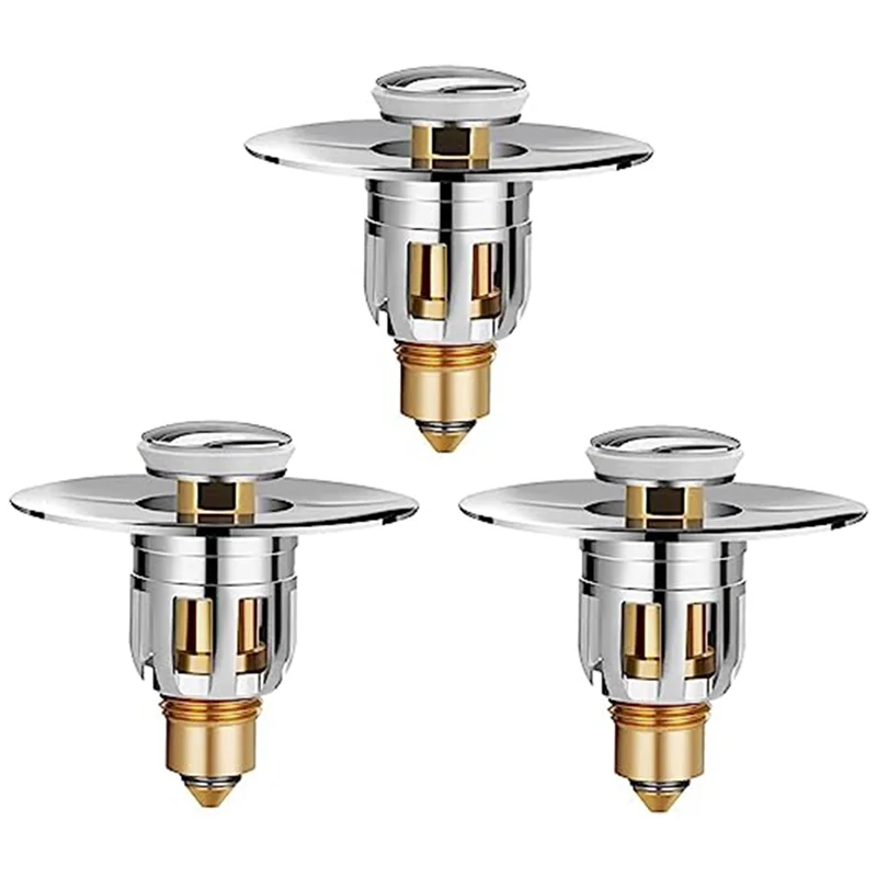 

-A23G Bathroom Sink Drain Plug, -Up Tub Sink Strainer With Anti-Clog Basket, Hair Catcher For 1.02-1.96 Inch Holes