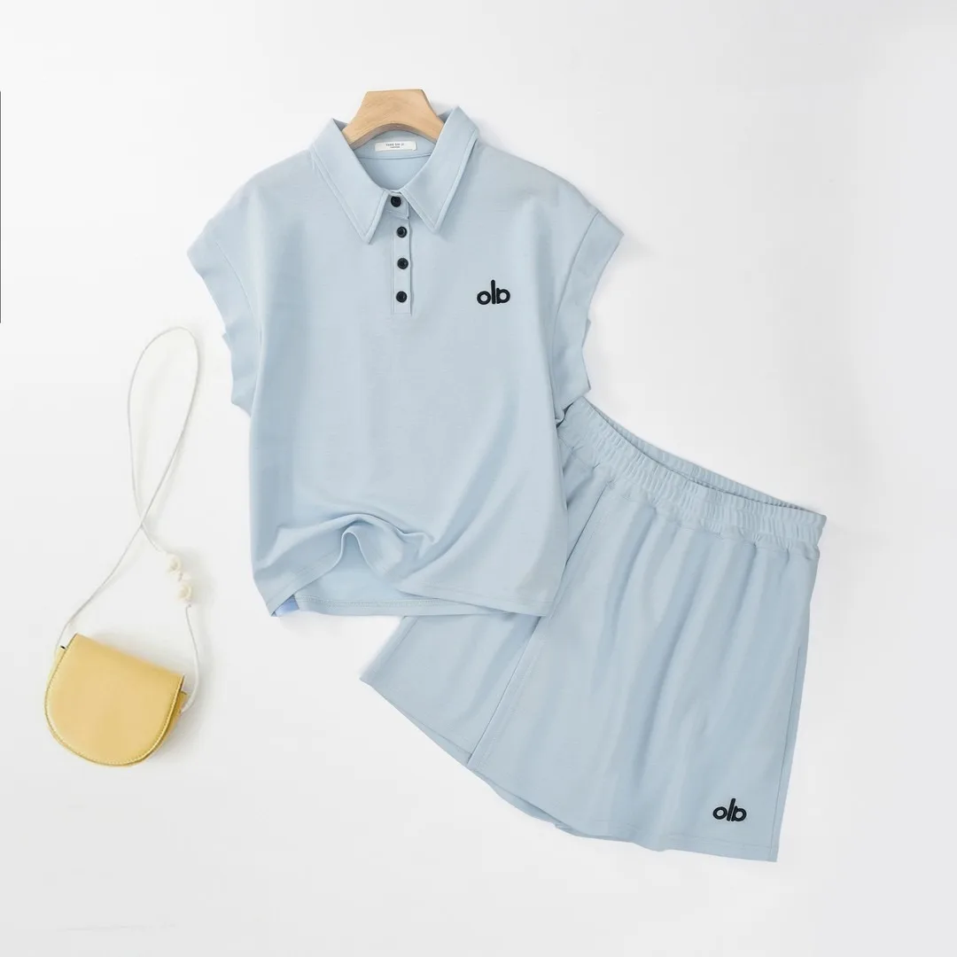 

NEW Summer Casual Polo Shirt Short Sleeved Skirt Set, Casual Style Sports Set, Women's Short Sleeved 2-Piece Set
