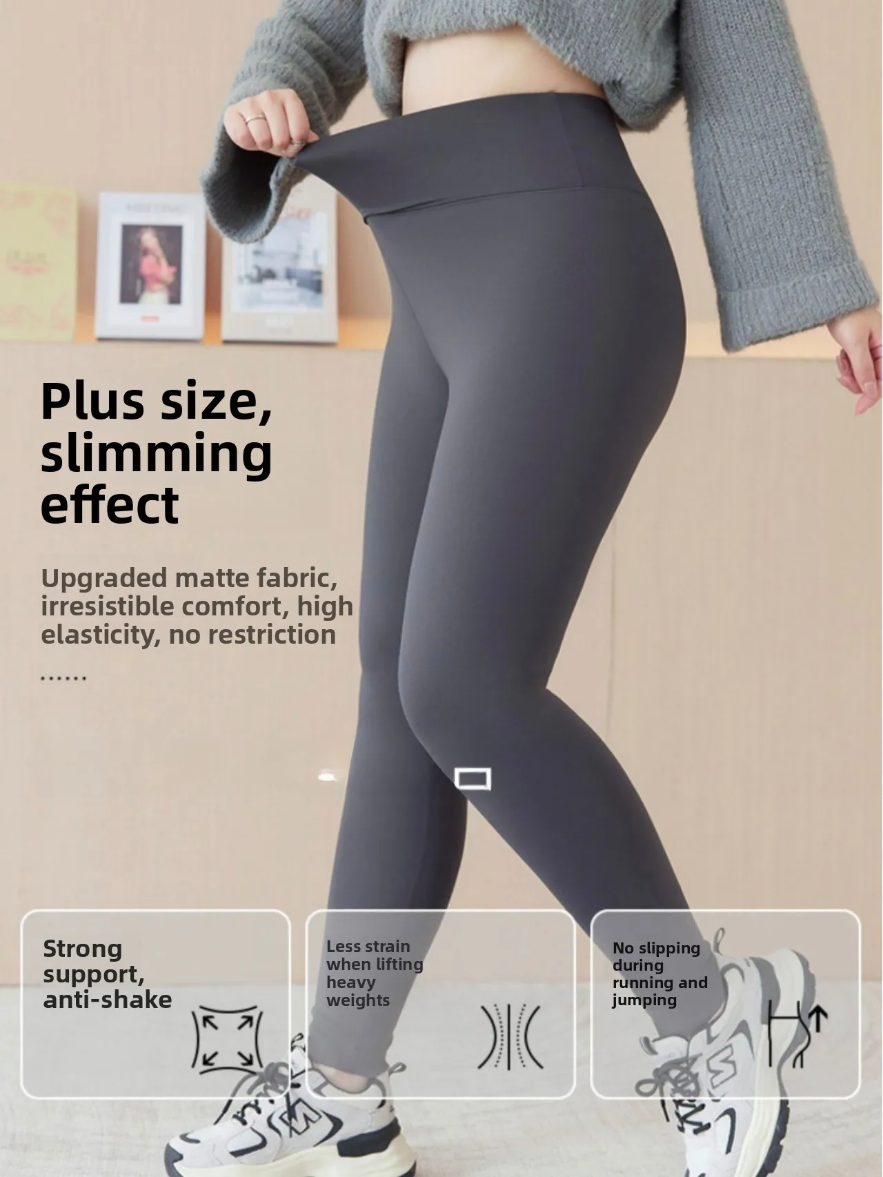 

Женские утепленные флисовые брюки для йоги больших размеров Dan с высокой талией, утягивающие, для бега и активного отдыха