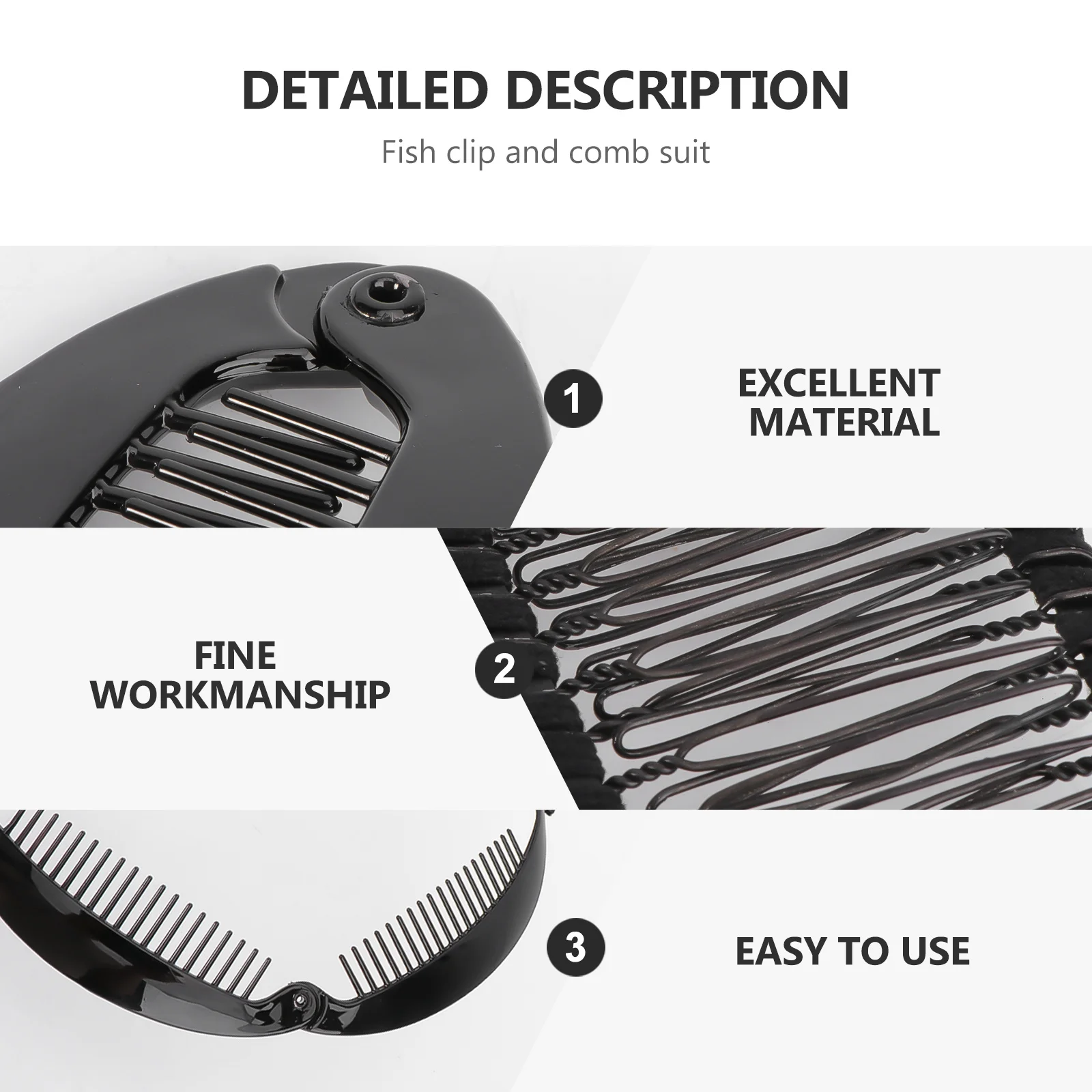 

6Pcs Fishtail Hair Combs Vintage Hairpins Non-Slide Holders for Any Occasions Banana Clips Hair Clips Vintage Hairpins