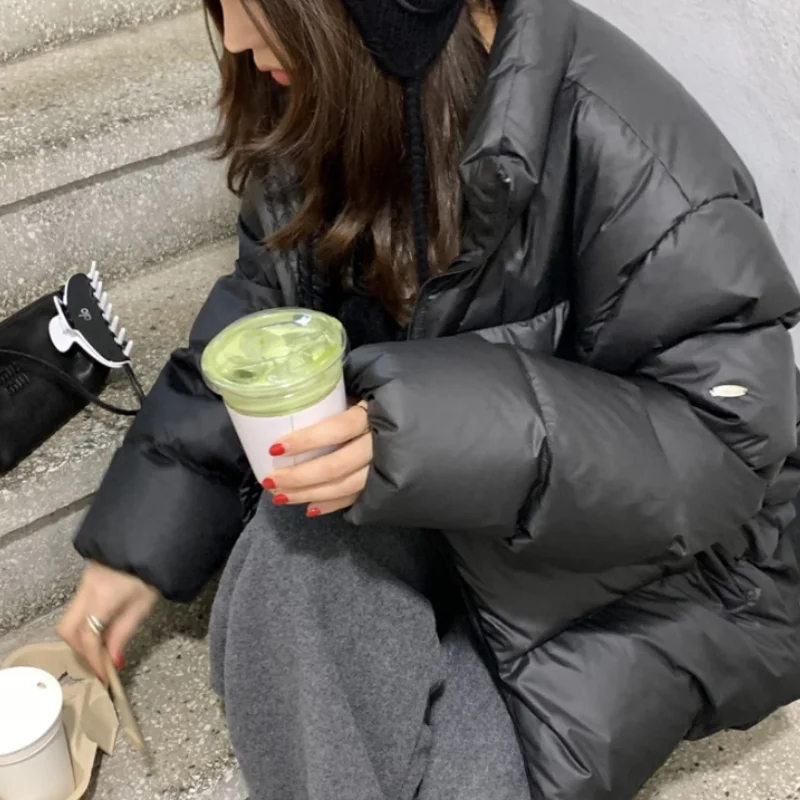 Inverno Nuovo Sle Pane da Donna Cappotto Colletto con Cerniera Allentato Design Versatile Or Cotone Jaet Caldo Sli Capispalla Casuale