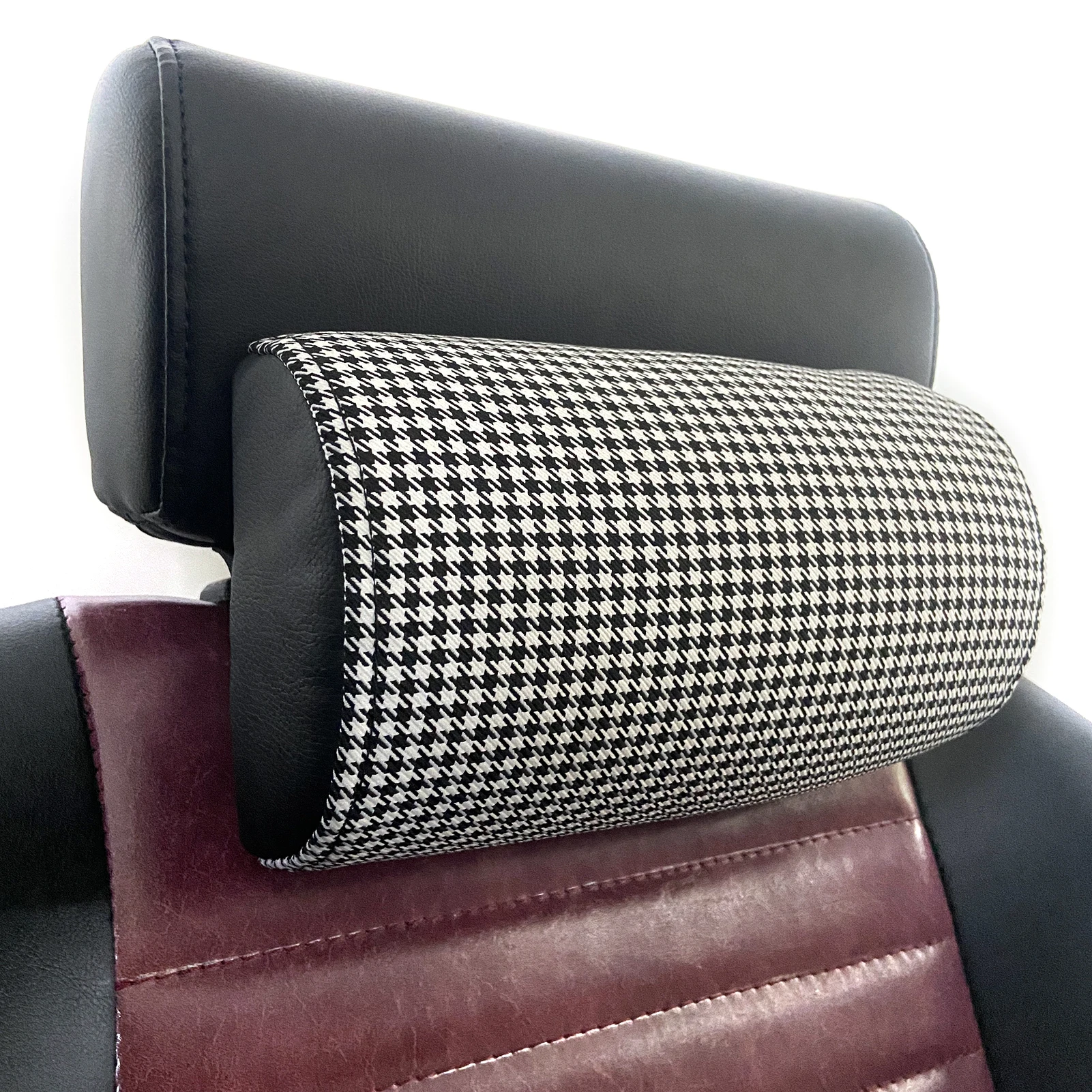 

Houndstooth Headrest with Memory Foam for Car Neck Houndstooth Headrest Pillow Car Seat Supports Headrest Car Accessories