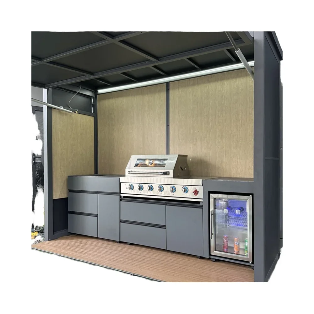 Home Kitchen Storage Basic Stainless Steel Outdoor Cabinets Simple Design Acrylic for Apartment Including Drawer Slides