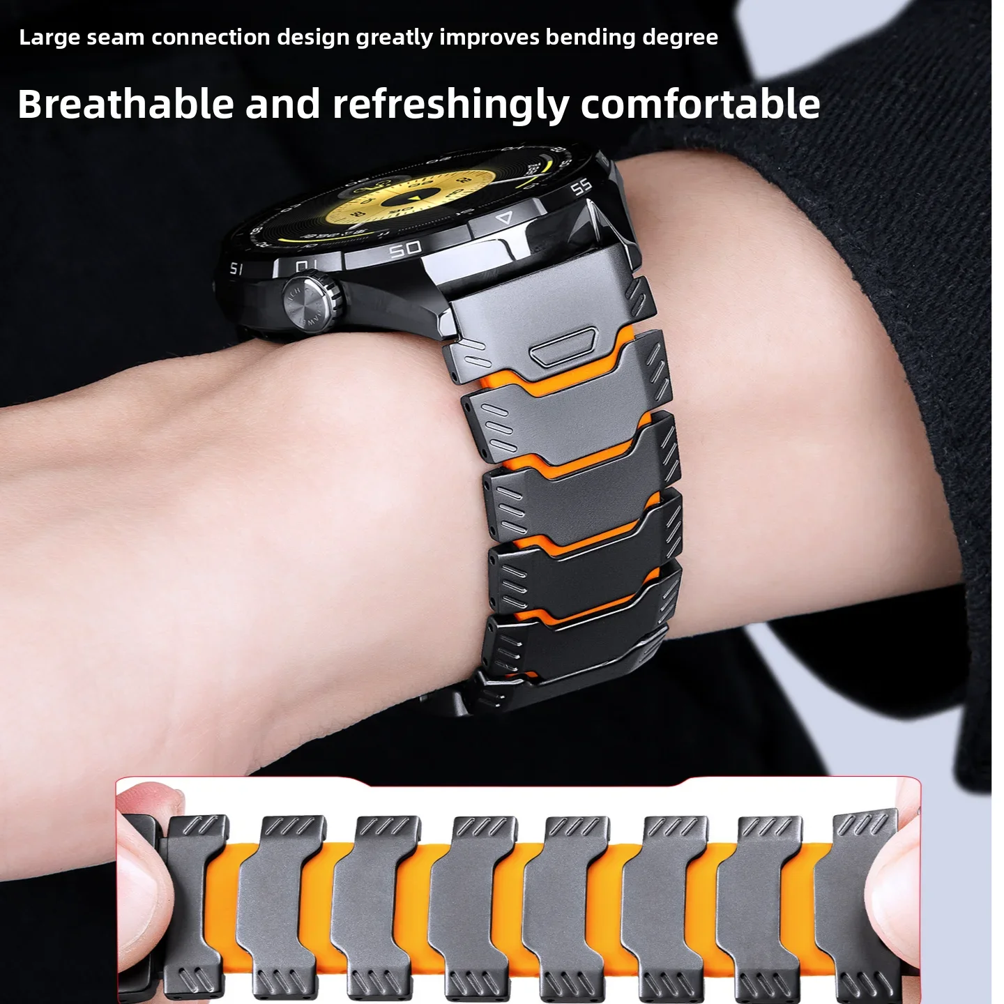New Upgrade Titanium Metal Strap For Huawei Watch GT 6 Pro 46mm GT6Pro Knight Mech Matte Silicone GT6 GT5/GT4/GT3 GT 2 Men Watch