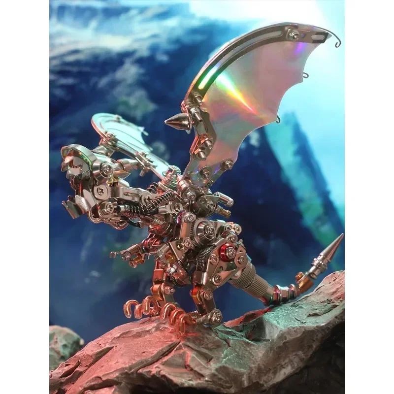 Nidhogg Kleurrijke Draak Speelgoed Handgemaakte Metalen Assemblagemodel Nationale Trendy Mecha Ornament Verjaardagscadeau