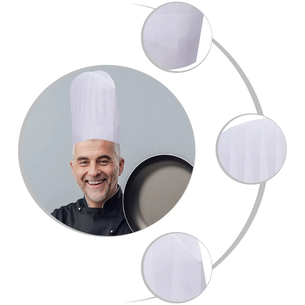 

6Pcs Disposable Non Woven Chef Hats Comfortable Cooking Hats for Restaurant Bakery Catering Disposable Chef Hat