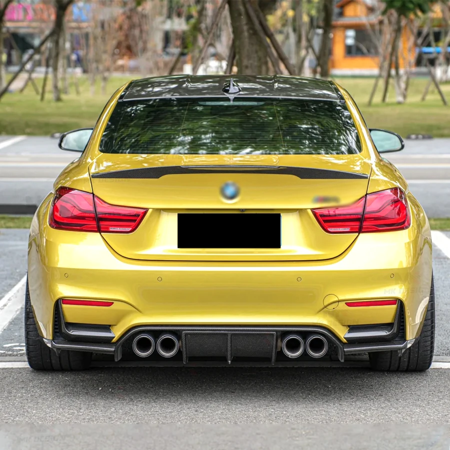 ألياف الكربون المصد الخلفي الكسوة الجانب الفاصل ركن حامي لسيارات BMW F80 M3 F82 F83 M4 2014-2019 المصد الخلفي الخائن قطع غيار السيارات
