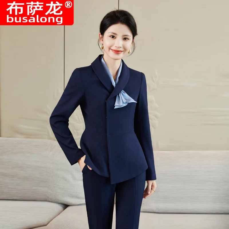 Work Clothes Business Temperament Women's Spring and Autumn Formal Wear Hotel Manager Front Desk Jewelry Shop Workwear Business