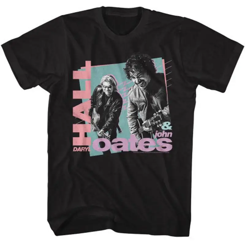 Hall And Oates Rockin Out 80'S Shapes Black T Shirt