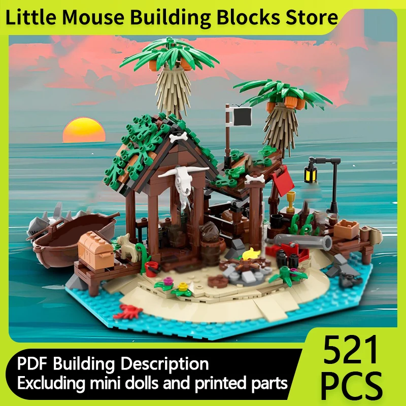 

Средневековый замок, модель MOC, строительные кирпичи, пиратский коттедж, модульные технологии, подарки, праздник, сборка, детские игрушки, костюм