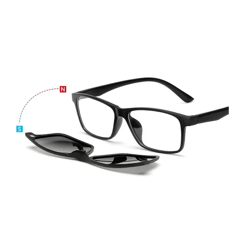 Small Square Frame 2 In1 Magnetic Clip On Glasses Frames Stylish Outdoors Cat Eye Eyeglasses Fashion Polarized Sunglasses