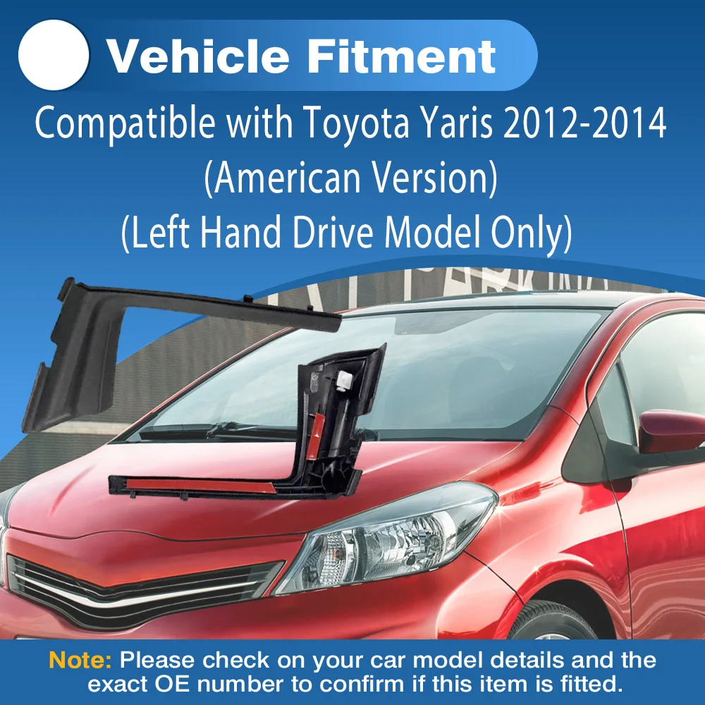 

2pcs Front Wiper Side Cowl Extension Cover For Toyota Yaris 2012 2013 2014 Windshield Louvers Outer Extension Trim 53866-52090