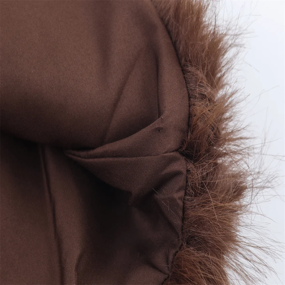 خريف جديد المرأة تأثير الفراء الاصطناعي الربط فستان محبوك #6