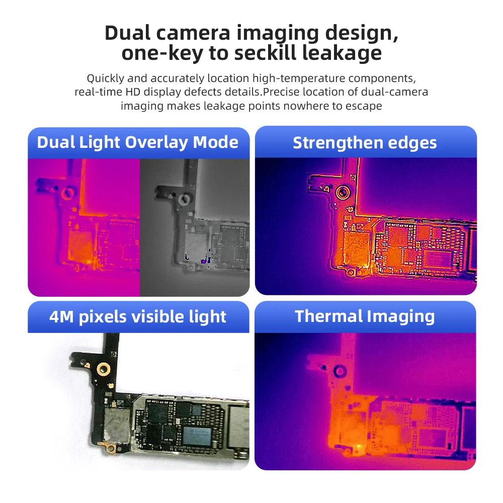 Qianli L256 iStele Telecamera termica a infrarossi dual-spectral per telefono PCB Diagnosi guasti Strumento di riparazione rilevamento temperatura perdite