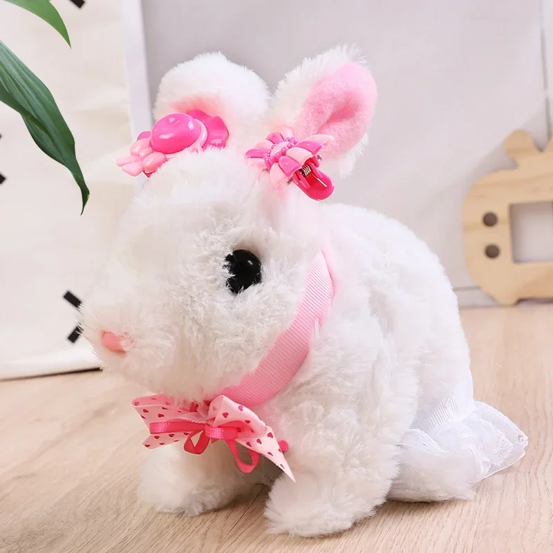 Elektronische slimme schattige hond elektrisch pluche konijn zal lopen grappig hondenspeelgoed 1-3 jaar oud