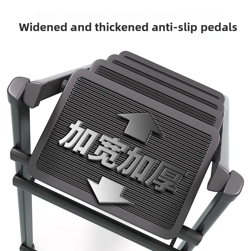 Heavy-Duty Foldable Ladder, 3–4 Step Aluminum Step Stool with Handrail, Non-Slip Wide Pedal, 500lb Capacity,Stable Safe Design image 3