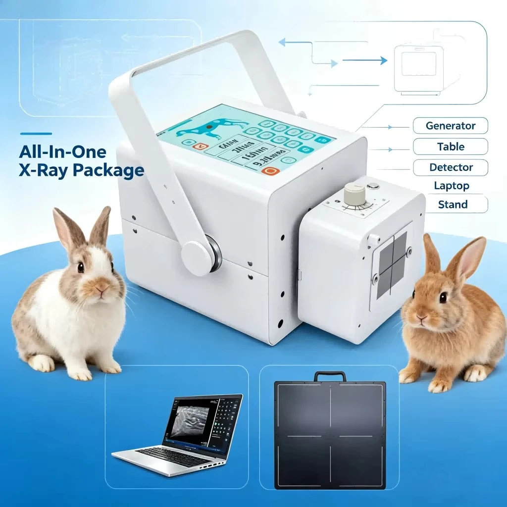 Low-radiation safety veterinary X-ray machine, one-click acquisition of animal body parameters, for orthopedic fracture inspecti