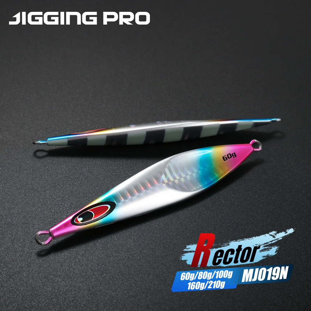 JIGGING PRO Rector Metall-Jig 60g 80g 100g 160g 210g UV-Leuchtend Slow Jigging Tiefsee Salzwasser Angelköder – Detail 1