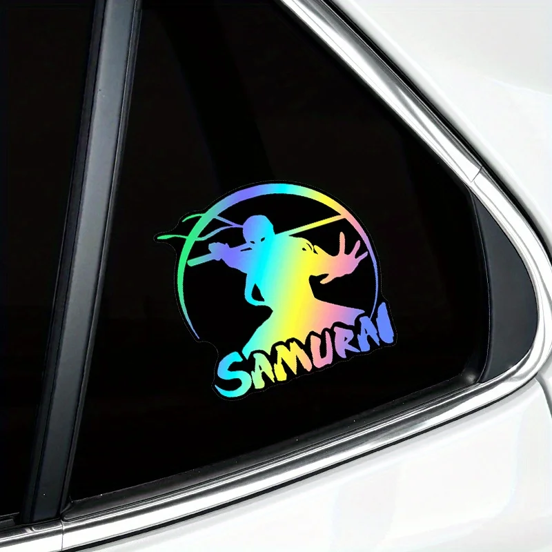1PC「日本の侍の車用ステッカー、戦士デザインのデカール、愛好家のための個性的な車アクセサリー、大胆な車の装飾」