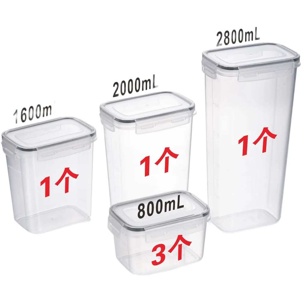 Square Transparent Airtight Food Storage Containers Set Made of Thick PP Plastic for Freshness and Long-Term Use