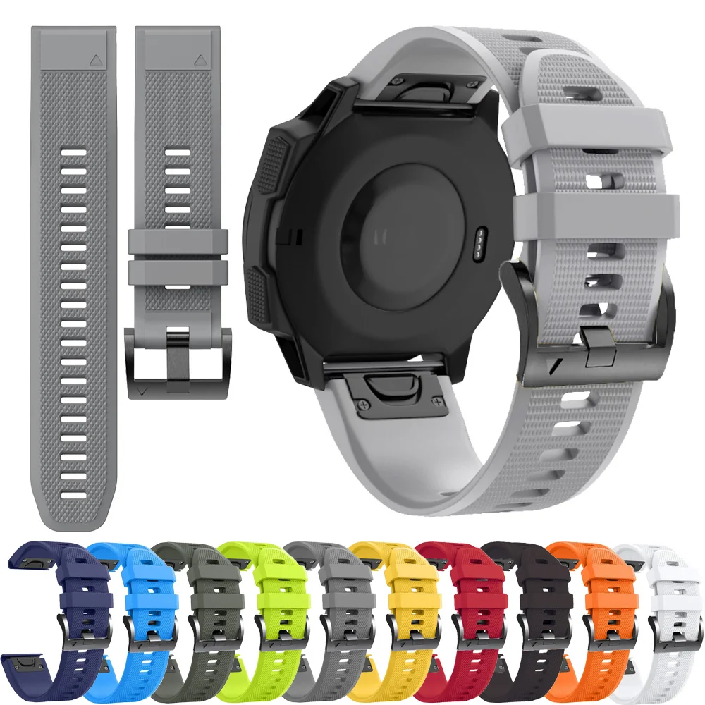 

QuickFit 22mm 26mm Silicone Strap For Garmin Fenix 7X 7 Pro Solar/6X 6/Epix Pro 47mm 935/Instinct 2X Official replacement band