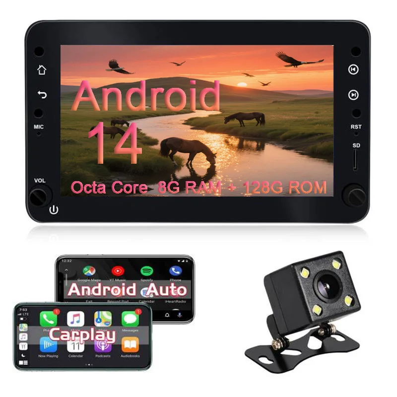 

Android car radio for Alfa Romeo 159 stereo screen Carplay Android Auto Bluetooth GPS Navigation FM radio 7’ [8+128G]