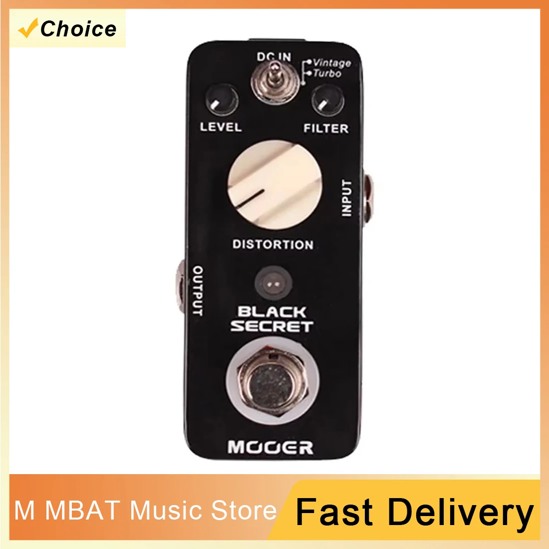 

MOOER Black Secret Electric Guitar Effect Pedal Distortion 2 Working Modes Mini Pedal True Bypass Guitar Parts & Accessories