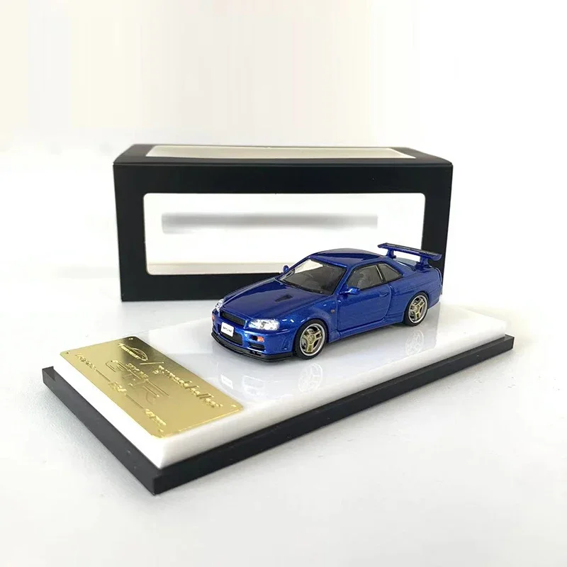 

MC 1:64 Model Car Skyline GT-R MK5 R34 V-SPEC-II Alloy Die-Cast Vehicle -Bayside Blue