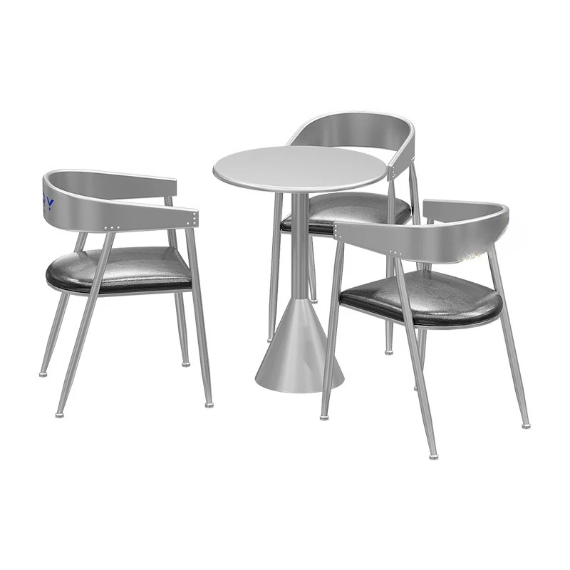 

Internet celebrity milk tea shop table and chair combination industrial style dining table and chair retro cafe bar table