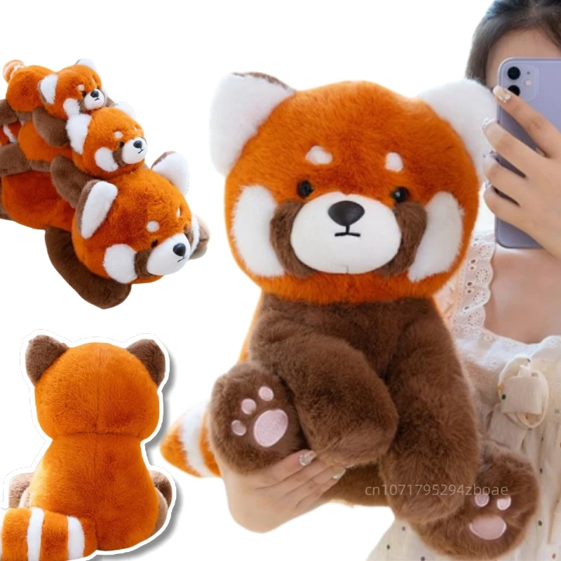 23-60cm High Quality Kawaii New Raccoon Plush Doll Pillow Sitting Lying Raccoon Red Panda Animal Plush Toy Gift For Boys Girls