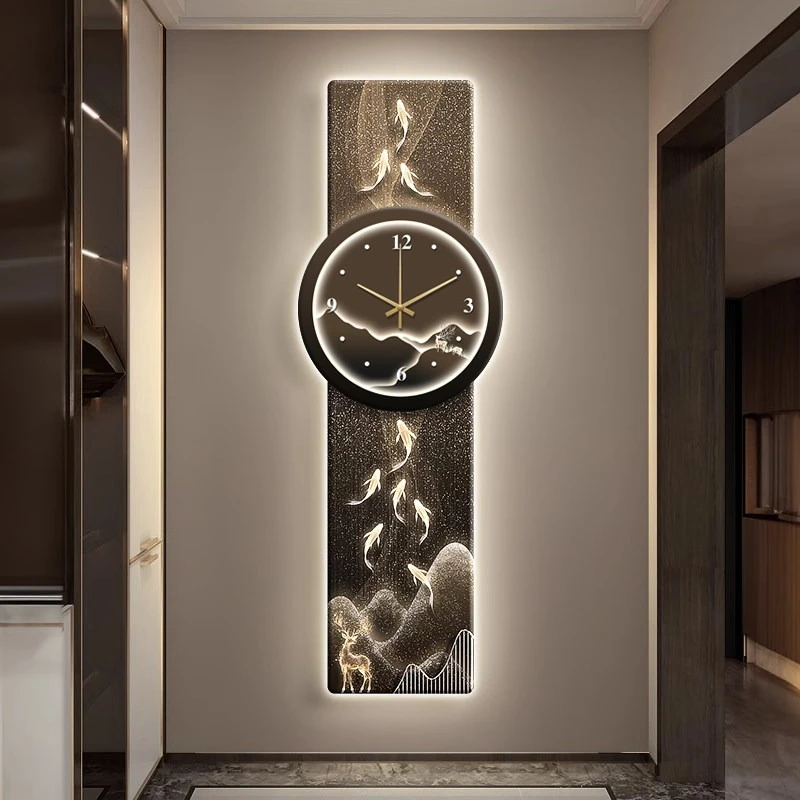 Luxury Light Electronic Wall Clock TV Background Giant Grille Wall Clock Led Living Room Horloge Murale Luxe Room Decorations