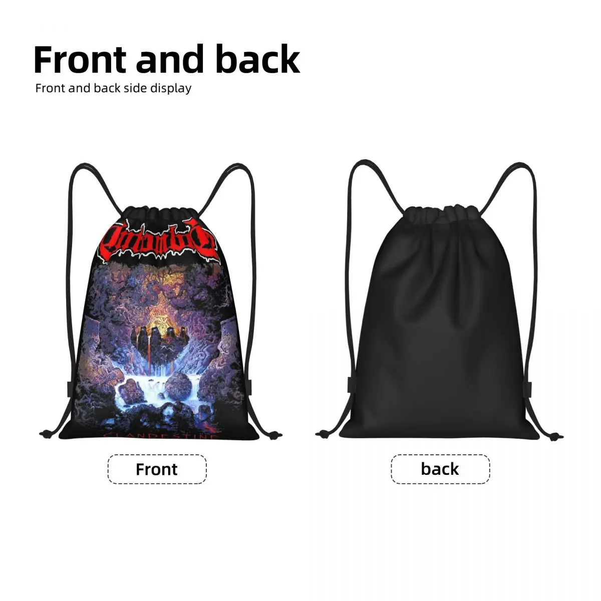 Entombed-Sac à dos de sport Clandestin Proximité Wstring, sac de sport, sac à dos de la vieille école, sac à cordes de la mort suédoise en métal pour l'entraînement