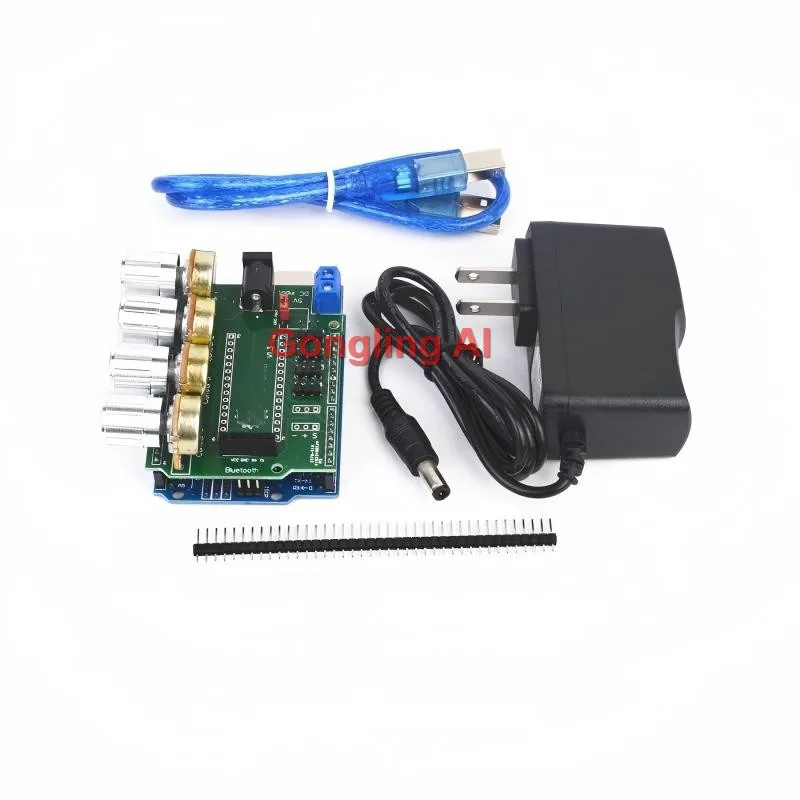Image 4: Contrôleur de servo à 4 canaux avec bouton, carte de commande, potentiomètre MG996R SG90, kit de bricolage pour robot programmable Arduino